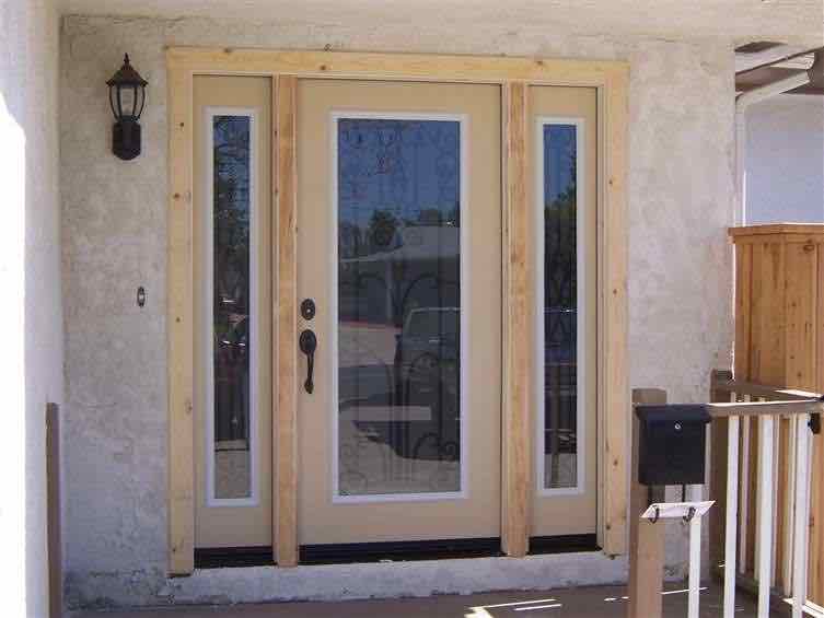 Smooth Fiberglass Entry Door With Sidelites  San Diego